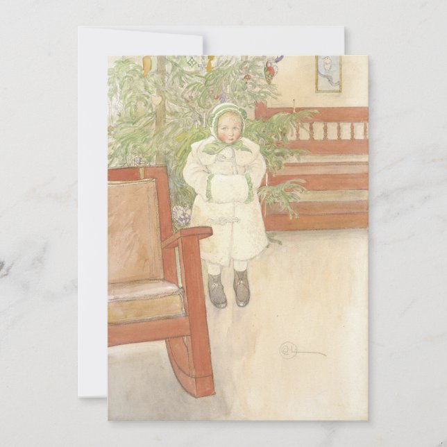 Invitación Carl Larsson, Chica y mecedor (Anverso)
