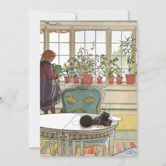 Invitación Carl Larsson - Flores En El Viento (Anverso)