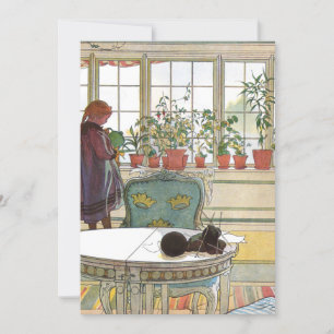 Invitación Carl Larsson - Flores En El Viento