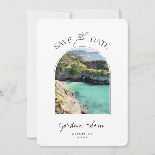 Invitación Carmel Save the Date Carmel California Boda (Anverso)