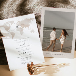 Invitación CARMEN Destino Watercolor Map Boda de viajes