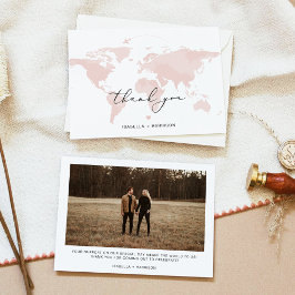 Invitación CARMEN Travel Adventure Pink Map Photo