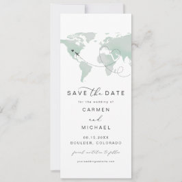 Invitación CARMEN Travel Destination Green Map Save the Date