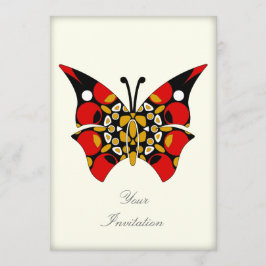 Invitación Carmesí y mariposas del oro