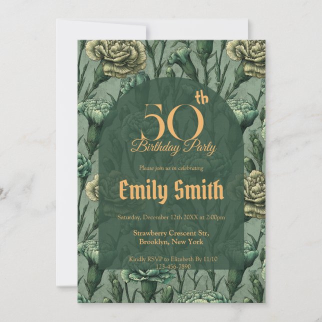 Invitación Carnación de moda encanto boho cumpleaños (Anverso)