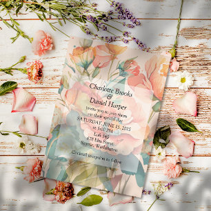 Invitación Carnaciones y flores silvestres