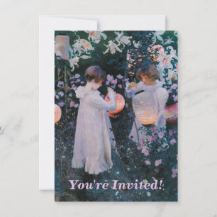 Invitación Carnation Lily Lily Rosa John Singer Sargent Art