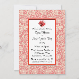 Invitación Carnations Apertura de la Casa de Año Nuevo