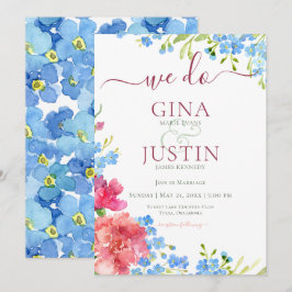 Invitación Carnations & Forget Me Nots Wedting