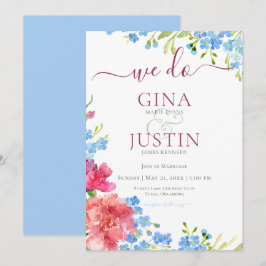 Invitación Carnations & Forget Me Nots Wedting