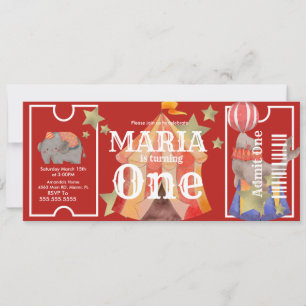 Invitación Carnaval acuarela Circo Fiesta de tickets de cumpl