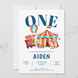 Invitación Carnaval Circo Grande Top One 1er cumpleaños