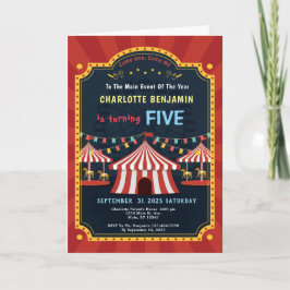 Invitación Carnaval Circo Merry Go Round Birday Party