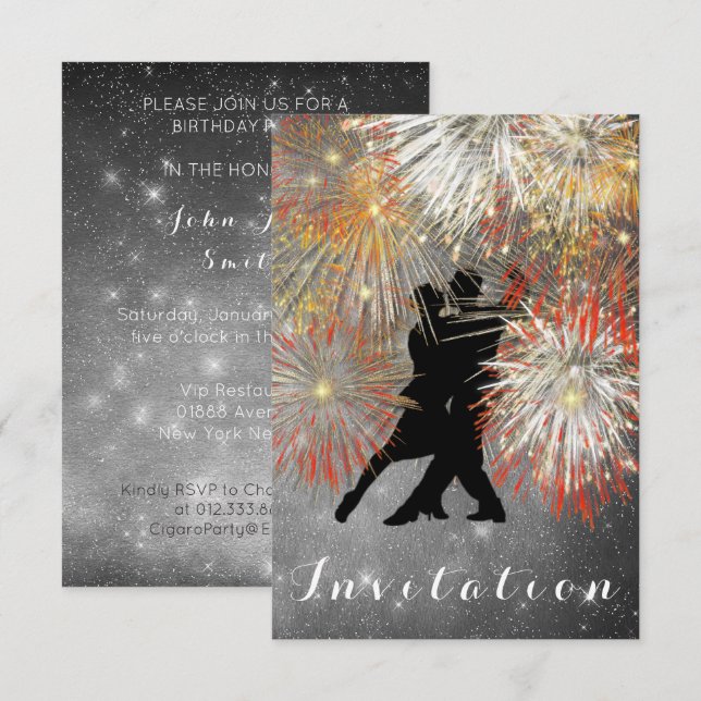 Invitación Carnaval de Baile de Tango Fiesta (Anverso / Reverso)