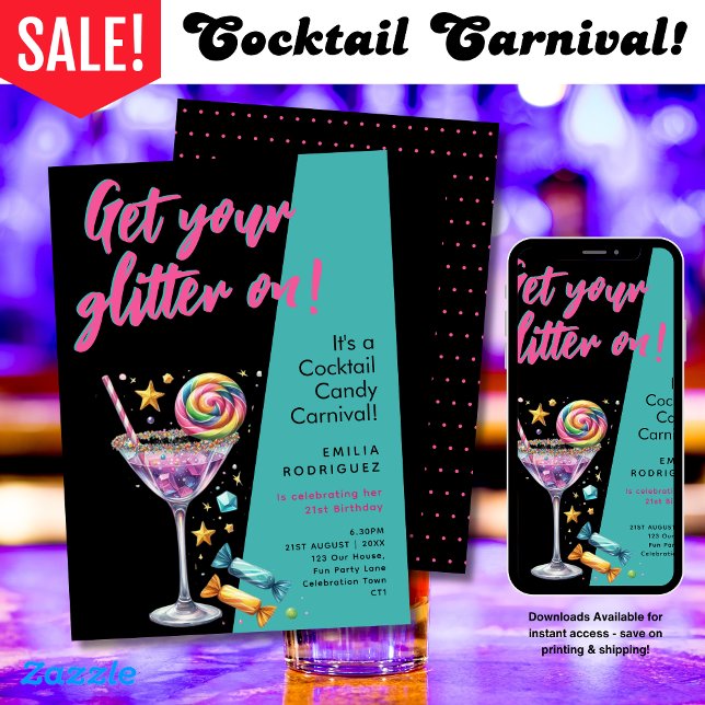 Invitación Carnaval de carnaval de caramelos de cumpleaños Ba (Subido por el creador)