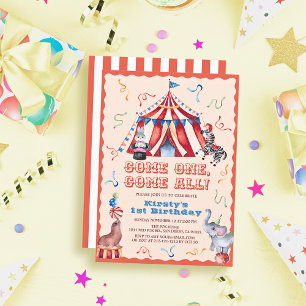 Invitación Carnaval de circo Animales de carnaval Primer cump
