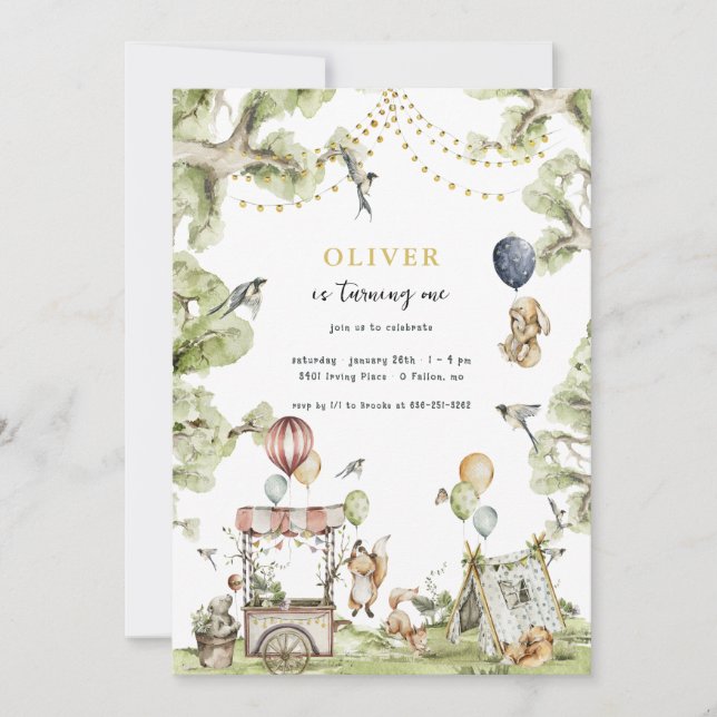 Invitación Carnaval de circo | Fiesta de cumpleaños de Woodla (Anverso)