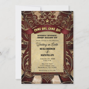 Invitación Carnaval de Circo Vintage Elegante Boda Showtime