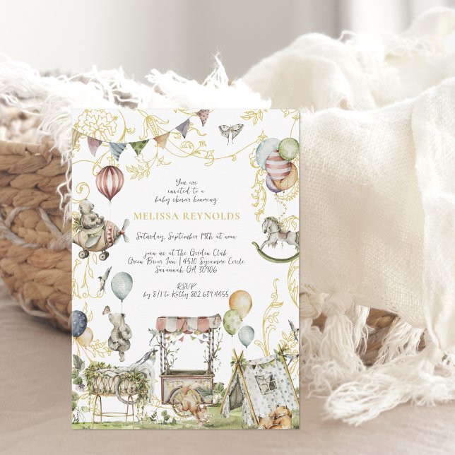 Invitación Carnaval de circo | Woodland Forest Baby Shower (Subido por el creador)