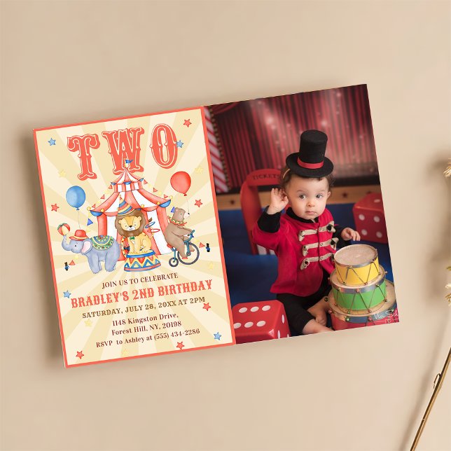 Invitación Carnaval de circo y animales foto de segundo cumpl (Subido por el creador)