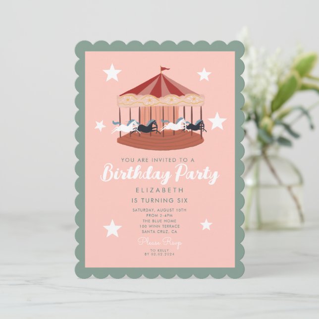 Invitación Carnaval de color de agua rosa (Anverso de pie)