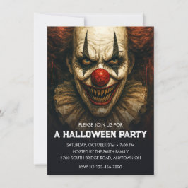 Invitación Carnaval de payasos de la fiesta de Halloween