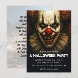 Invitación Carnaval de payasos de la fiesta de Halloween