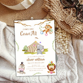 Invitación Carnaval de Safari de Woodland Circus Baby Shower