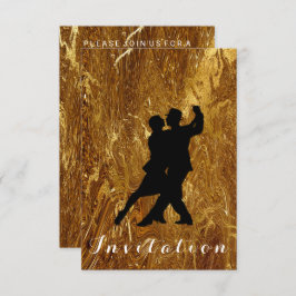 Invitación Carnaval de tango Fiesta de danza Molten Gold Glam