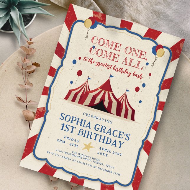 Invitación Carnaval del partido de los cumpleaños 1° cumpleañ (Subido por el creador)