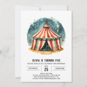 Invitación Carnaval Digital Magic Circus Cumpleaños