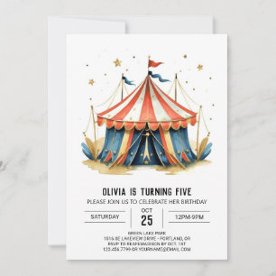 Invitación Carnaval Editable Circo Mágico Cumpleaños