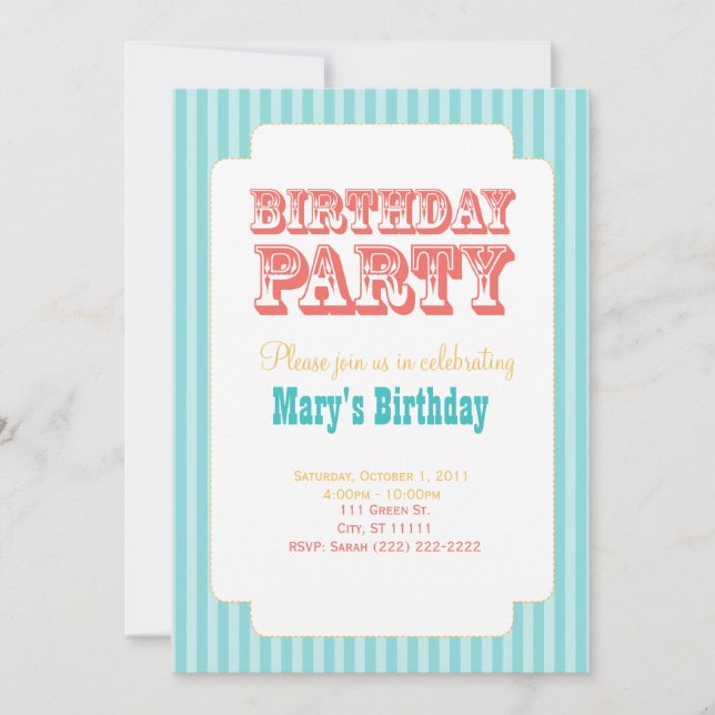 Invitación Carnaval occidental - fiesta de cumpleaños - azul (Anverso)