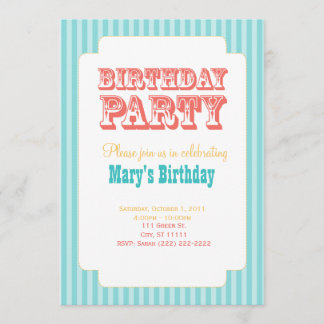 Invitación Carnaval occidental - fiesta de cumpleaños - azul