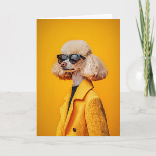 Invitación Carne de moda en gafas de sol y abrigo amarillo