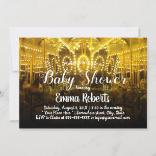 Invitación Carousel Baby Shower Merry Go Round
