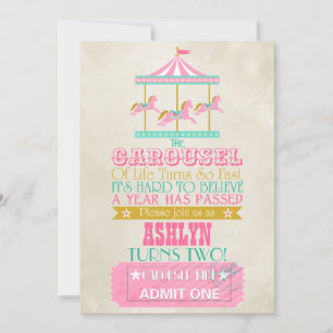 Invitación Carousel Birthday