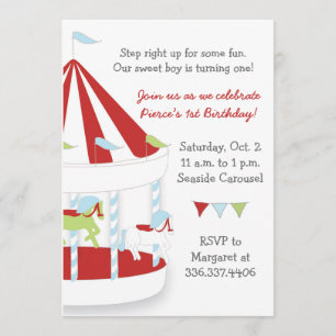 Invitación Carousel Birthday Party
