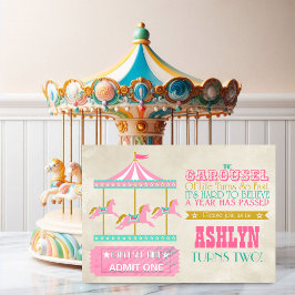 Invitación Carousel Birthday Party