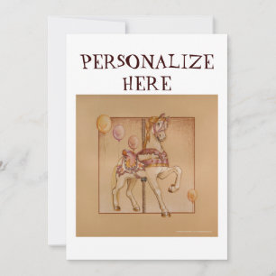 INVITACIÓN CAROUSEL DE PONY DE PASIÓN ROSA
