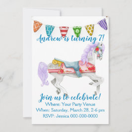 Invitación Carousel Horse Personalizado Cumpleaños