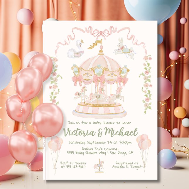 Invitación Carousel Merry-go-round Baby Shower (Subido por el creador)