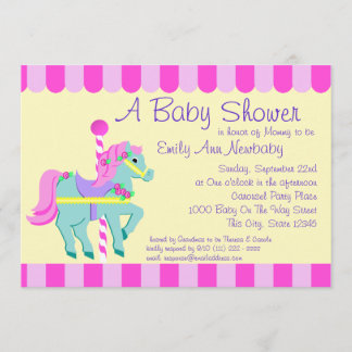 Invitación Carousel Pony Baby Shower
