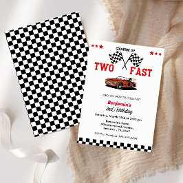 Invitación Carrera automovilística Creciendo dos niños de seg