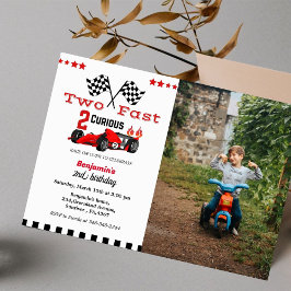 Invitación Carrera automovilística Creciendo dos niños de seg