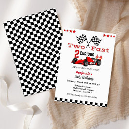 Invitación Carrera automovilística Creciendo dos niños de seg