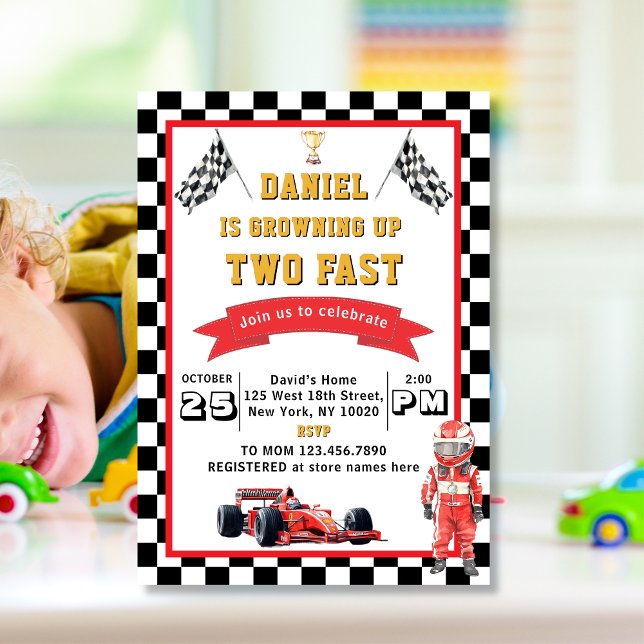 Invitación Carrera de Autos Rápidos Fiesta de Cumpleaños núme (Subido por el creador)