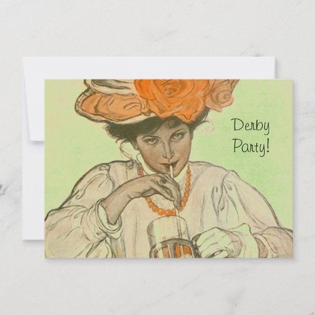 Invitación Carrera de caballos de los gorras de los rosas de (Anverso)