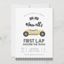 Invitación Carrera de Coche Retro Primera Vuelta Alrededor de