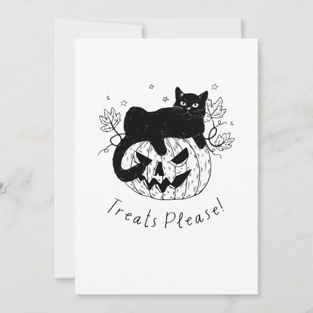 Invitación Carrera de Halloween del gato de otoño (Anverso)